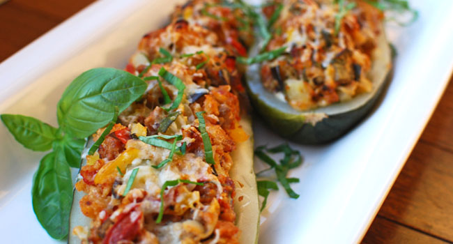 Stuffed Zucchini with Italian Sausage
