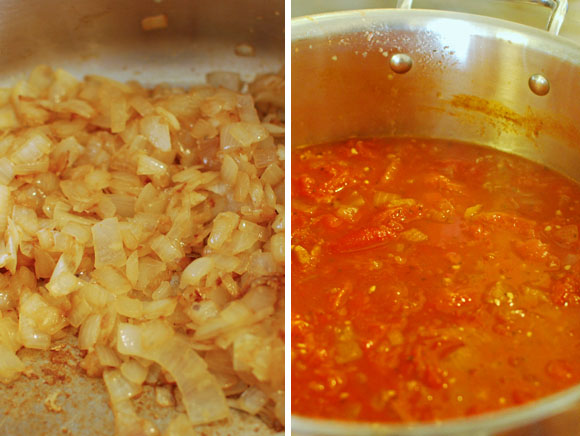Cooking marinara sauce