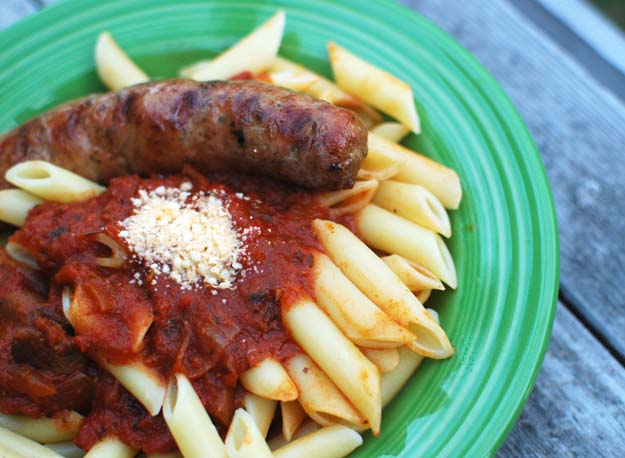 sausagepastasmall Home Made Sausage with Pasta