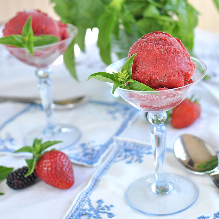 Berry Basil Sorbet