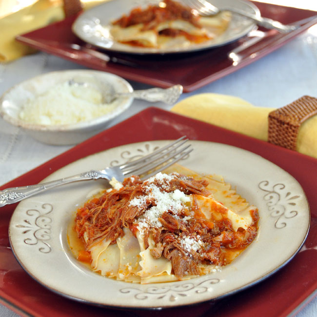 Post image for Slow Simmered Pork Ragú With Handkerchief Pasta