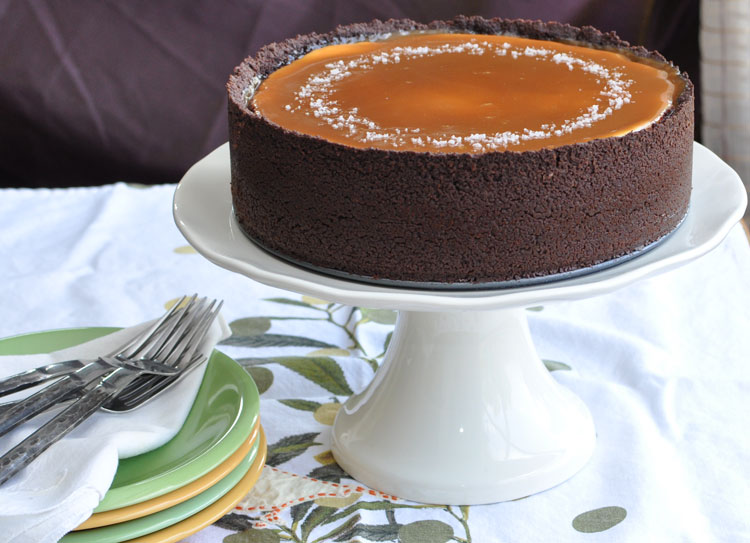 Post image for Vanilla Bean Cheesecake with Chocolate Crust and Salted Caramel