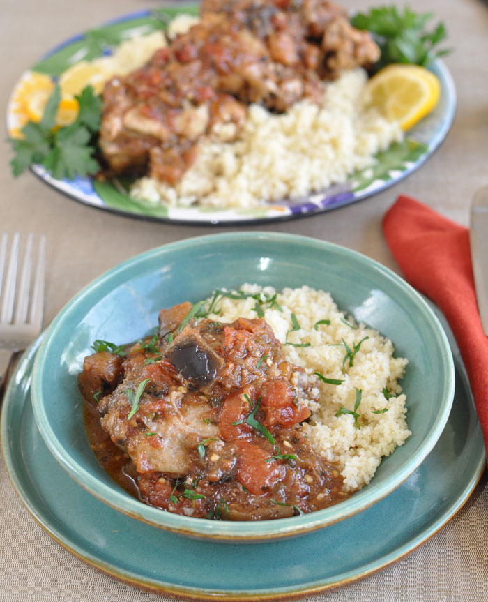 Post image for Moroccan Chicken With Eggplant Tomato Jam