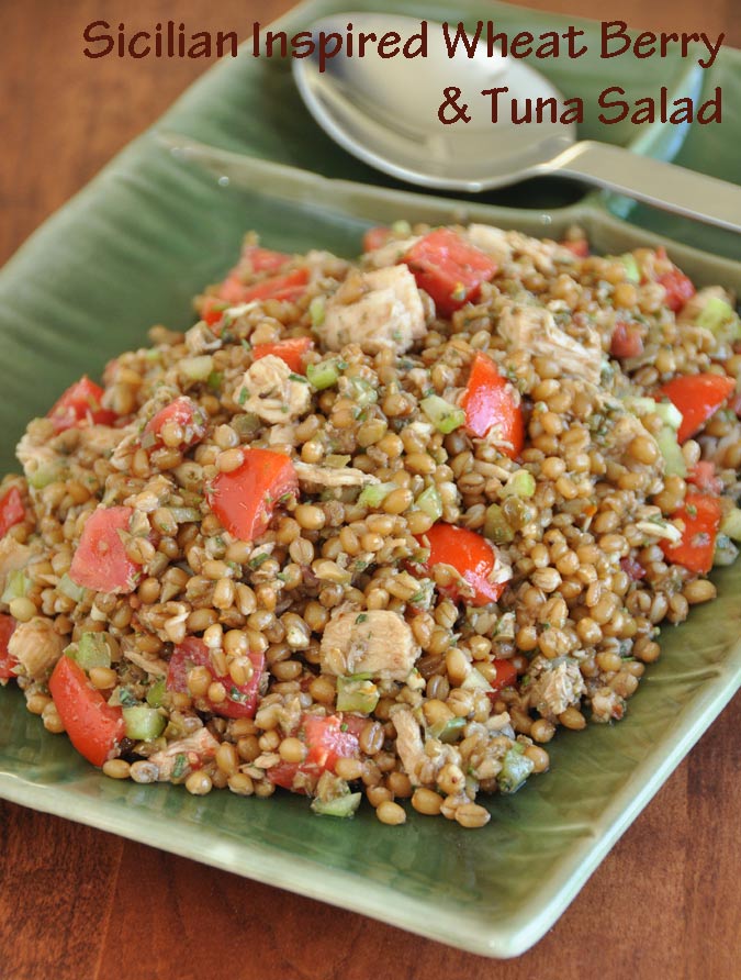 Post image for Sicilian Inspired Wheat Berry and Tuna Salad