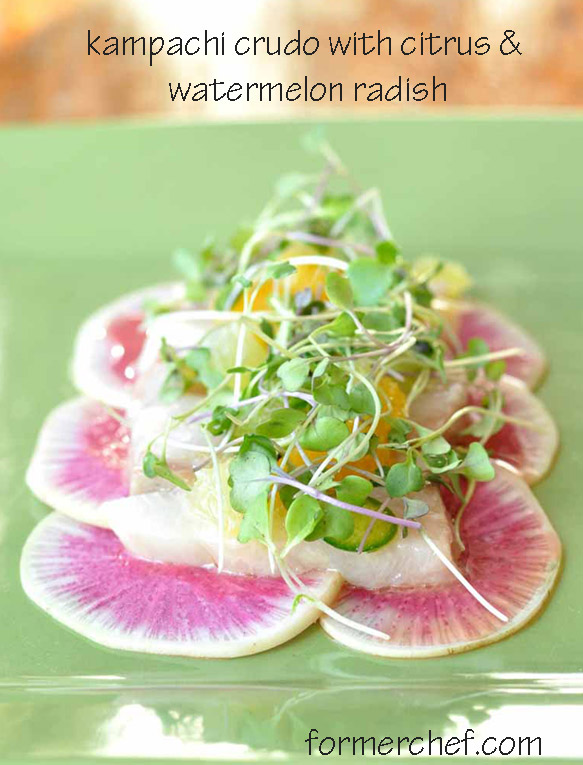 Post image for Kampachi Crudo with Citrus and Watermelon Radish