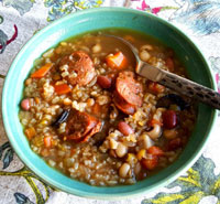 Thumbnail image for Bits of Everything Soup; Beans, Rice and Sausage